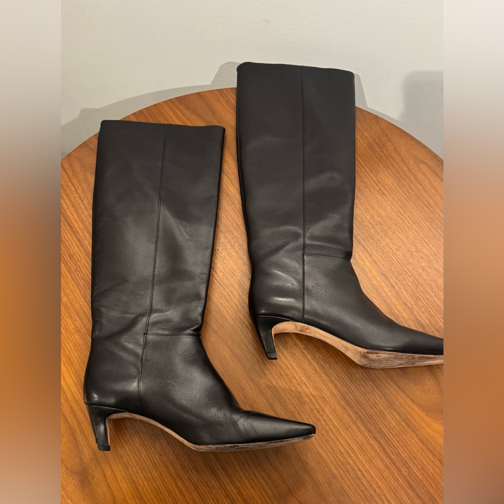 Reformation Remy Black Leather Knee Boots - Size 9